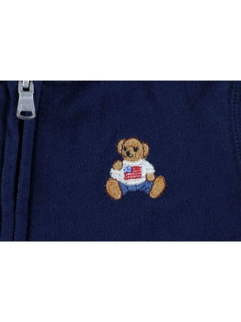 Vintage Ralph Lauren Baby Boys Girls 18M Polo Bear Full Zip Hoodie Sweatshirt